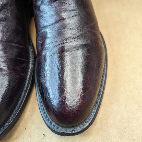 Lucchese Boots men's size 8.5D black cherry leather classic Western cowboy boots - Picture 5 of 13